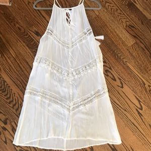 White linen beach coverup